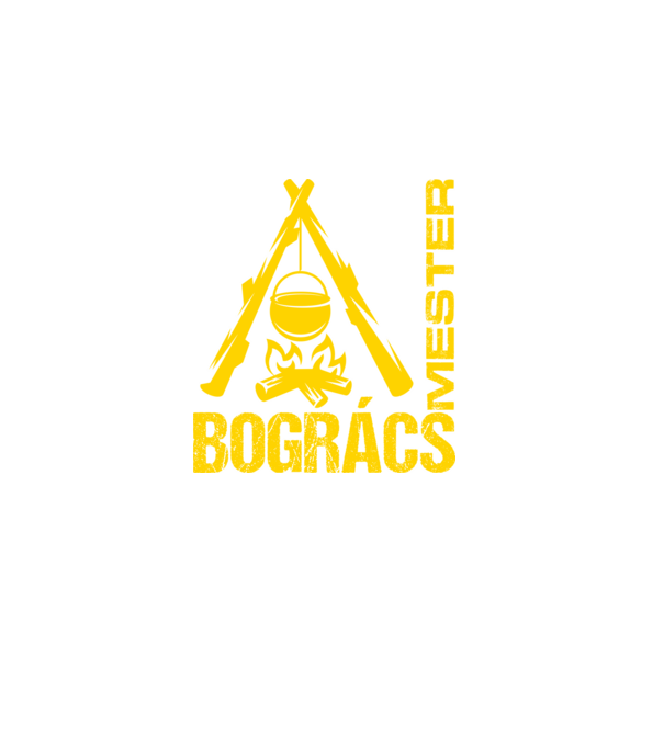 Bogrács mester (sárga) minta fekete pólón