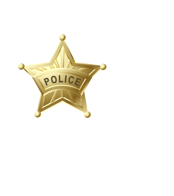 Police csillag minta fekete pólón