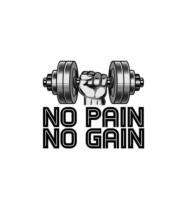 No Pain - No Gain minta fehér pólón