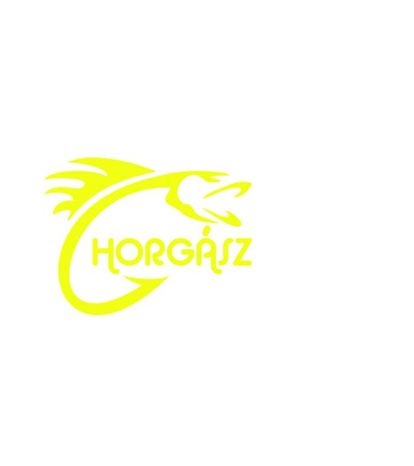 Horgasz (yellow) minta fehér pólón