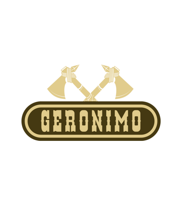 Geronimo minta fehér pólón