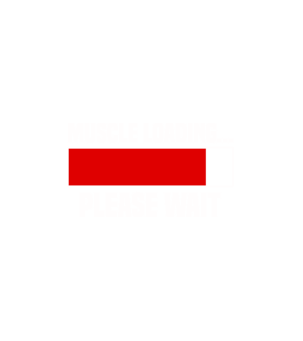 Muscle loading minta fehér pólón