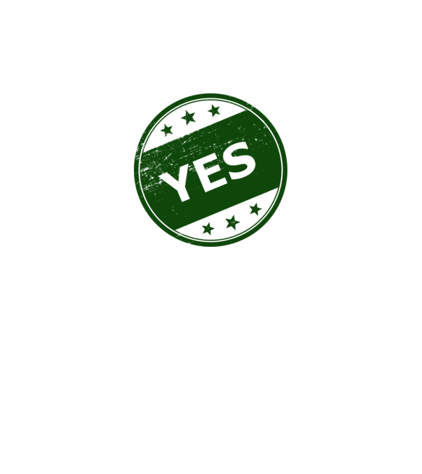 Yes - Igen minta fehér pólón