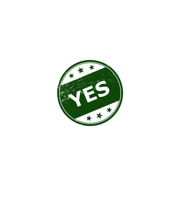 Yes - Igen minta fehér pólón