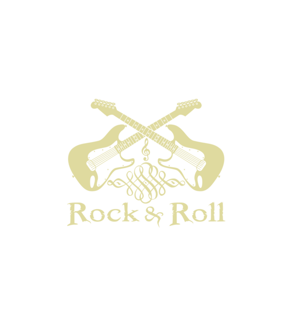 Rock n Roll minta fehér pólón
