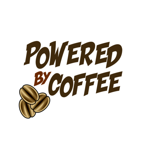 Powered by Coffee minta fehér pólón