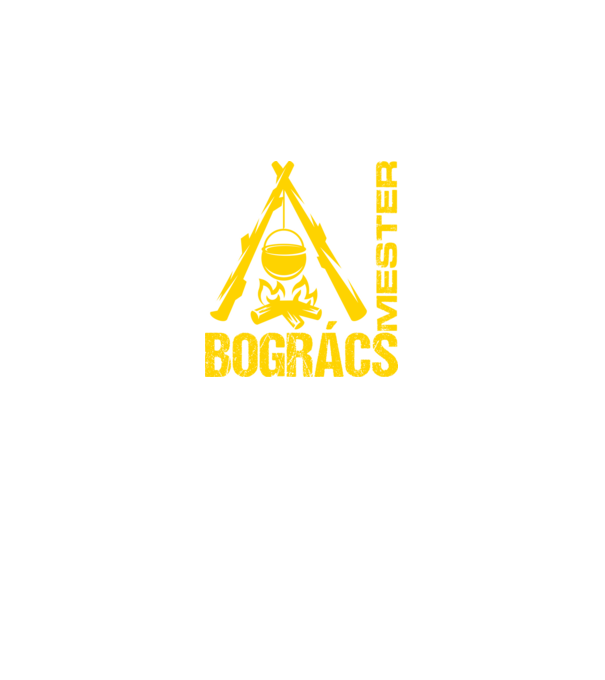 Bogrács mester (sárga) minta fekete pólón