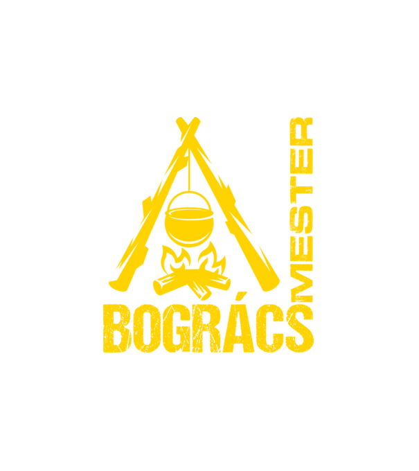 Bogrács mester (sárga) minta fehér pólón