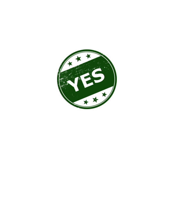 Yes - Igen minta fehér pólón