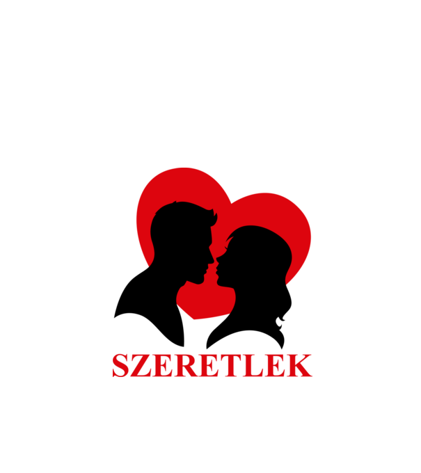Szeretlek minta fehér pólón