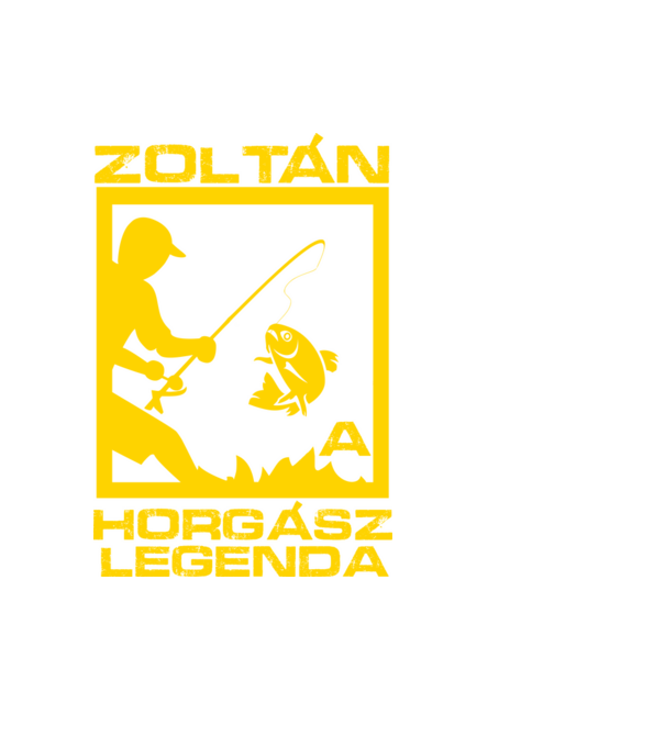 Horgász legenda - Zoltán minta fekete pólón