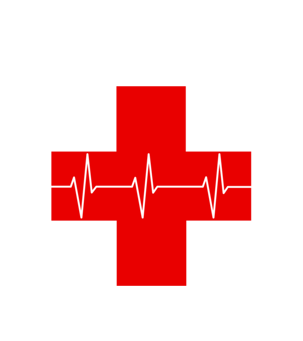 Red Cross EKG minta fehér pólón