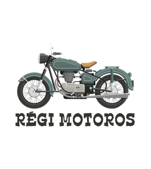 Régi motoros minta fehér pólón