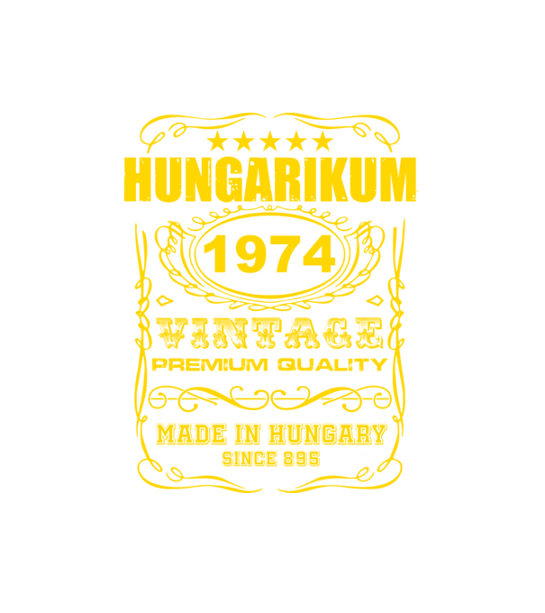 Hungarikum 1974 minta fehér pólón