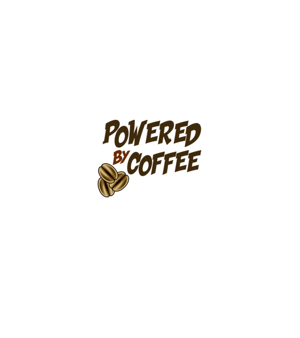 Powered by Coffee minta fehér pólón