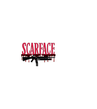 SCARFACE minta világos rózsaszín pólón