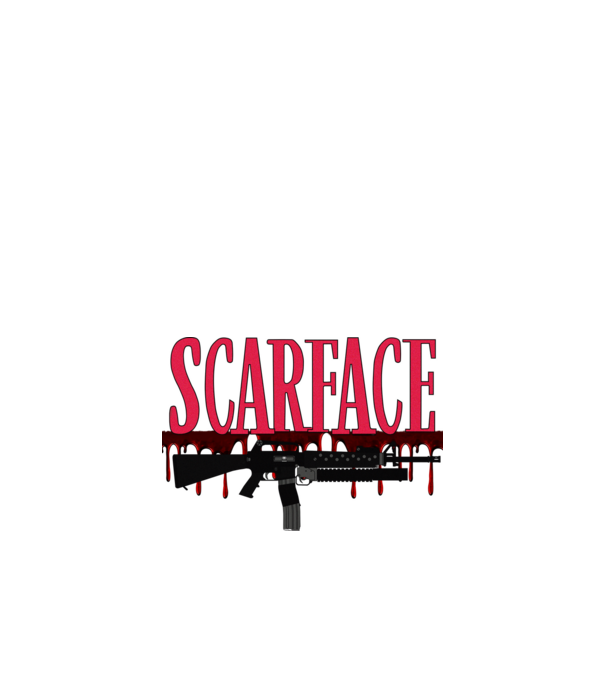 SCARFACE minta fehér pólón