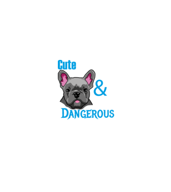 French Bulldog minta fehér/piros pólón