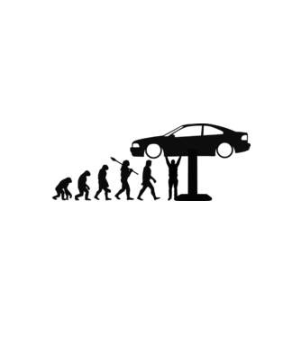 Evolúció Volvo C70-nel a végén minta fehér/piros pólón