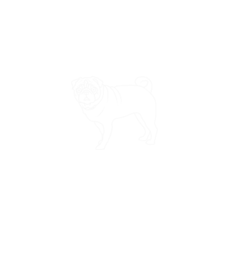 Mopsz minta fekete pólón