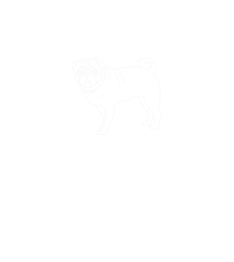 Mopsz minta fekete pólón