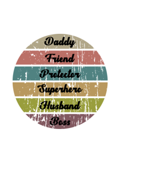 SAO_T133_CircleRainbowDaddy minta fehér pólón
