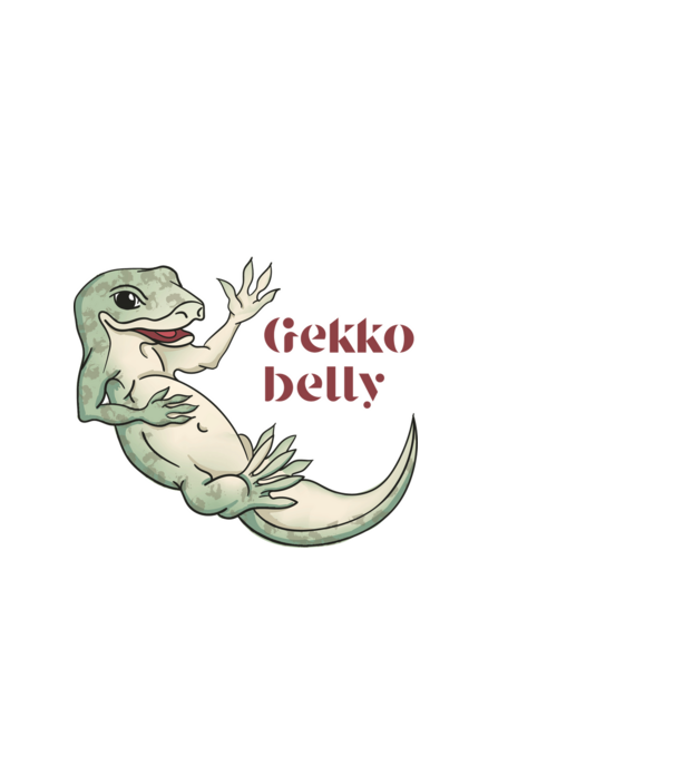 gekkó pocak minta világoskék pólón