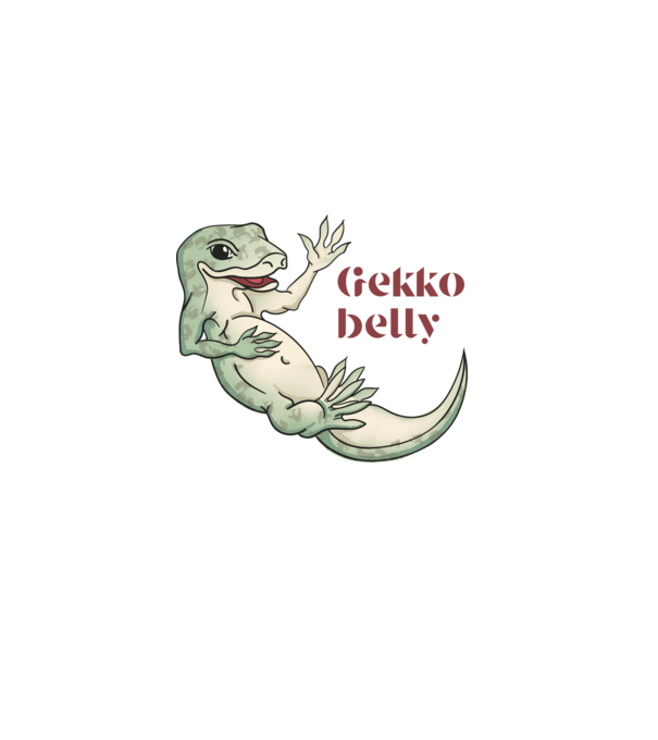 gekkó pocak minta fehér pólón