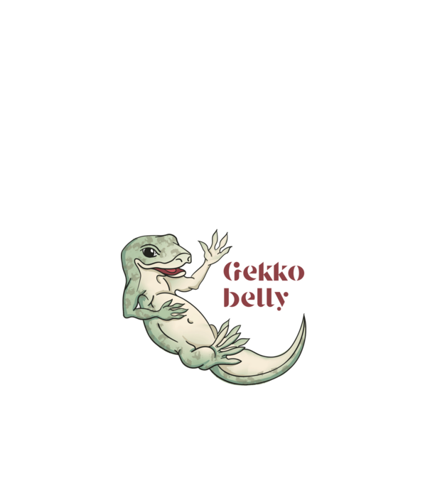 gekkó pocak minta fehér pólón
