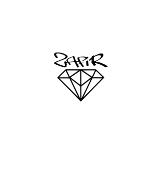 Zafír logo (Black) minta fehér pólón