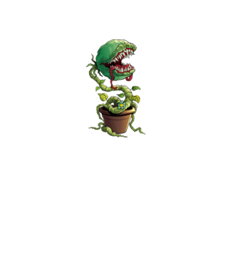 Horror Flower minta fehér pólón