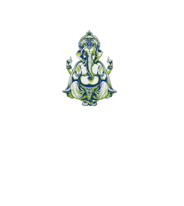 Budha Elephant minta fehér pólón