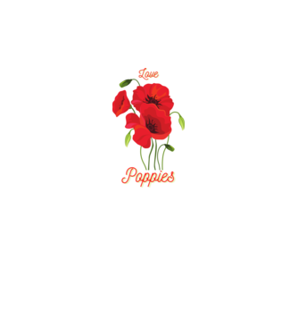 love poppies minta fekete pólón