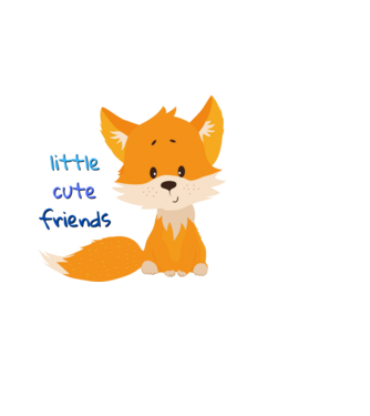 Little Cute Friends 1 minta fekete pólón