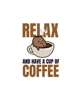 Relax and have a cup of coffee minta fehér pólón