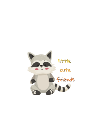 Little Cute Friends 5 minta fehér pólón