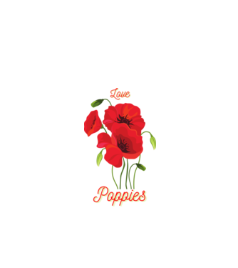 love poppies minta fekete pólón