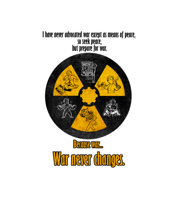 War never changes minta fehér pólón