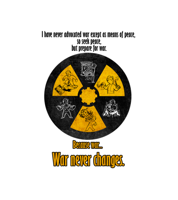 War never changes minta fehér pólón