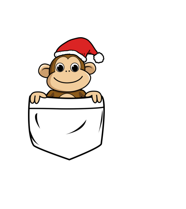 Pocket_Monkey_01 minta fehér pólón