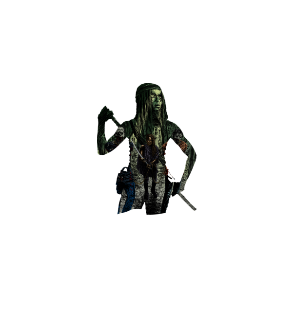 Michonne minta fehér pólón