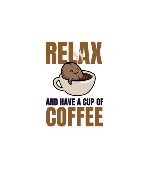 Relax and have a cup of coffee minta fehér pólón