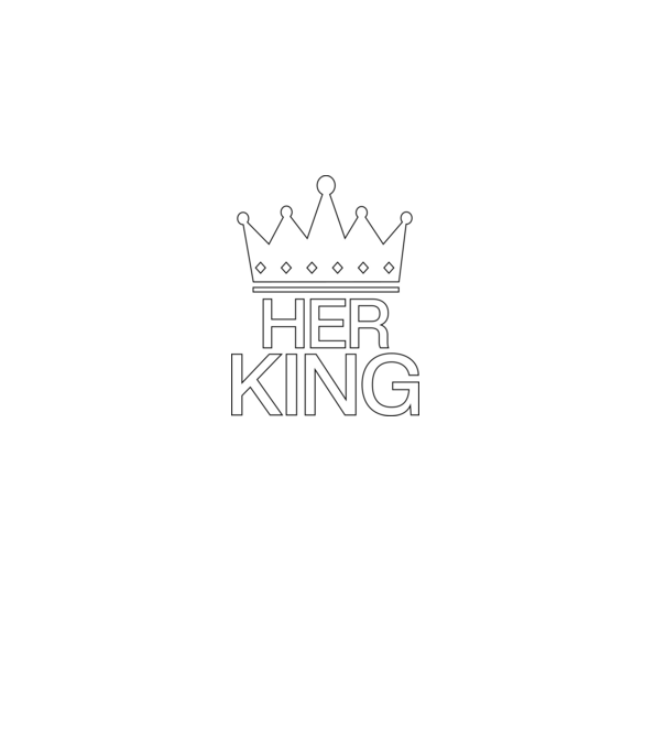 HER KING - Az Ő királya - páros póló férfi része minta fekete pólón