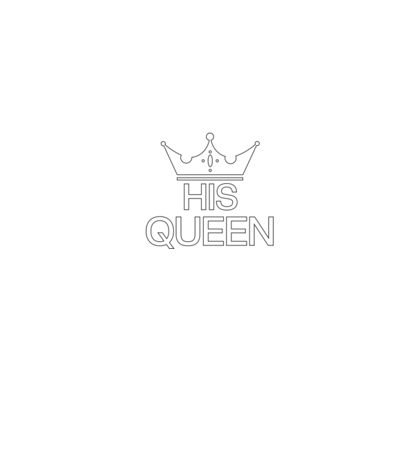 HIS QUEEN - Az Ő királynője - páros póló női része minta fekete pólón