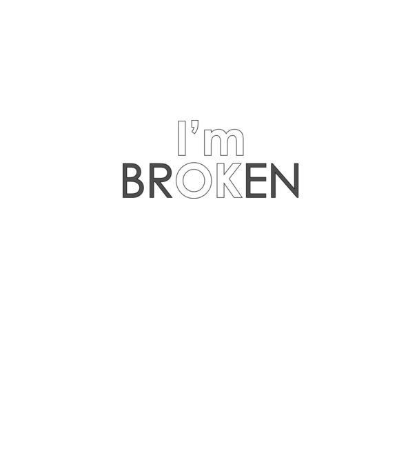 I'm brOKen minta sötétkék pólón