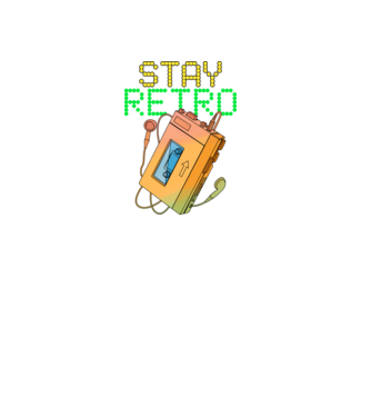 Stay retro walkman minta királykék pólón