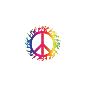 Love Peace minta fehér pólón