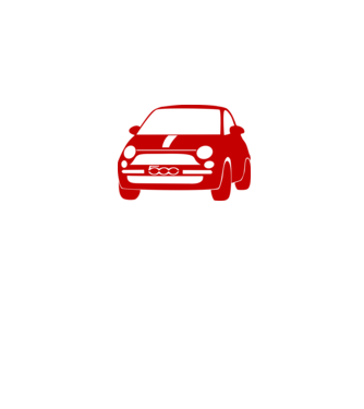 Fiat 500 minta fehér pólón