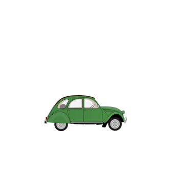 Citroen Kacsa minta fehér pólón