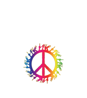 Love Peace minta fehér pólón